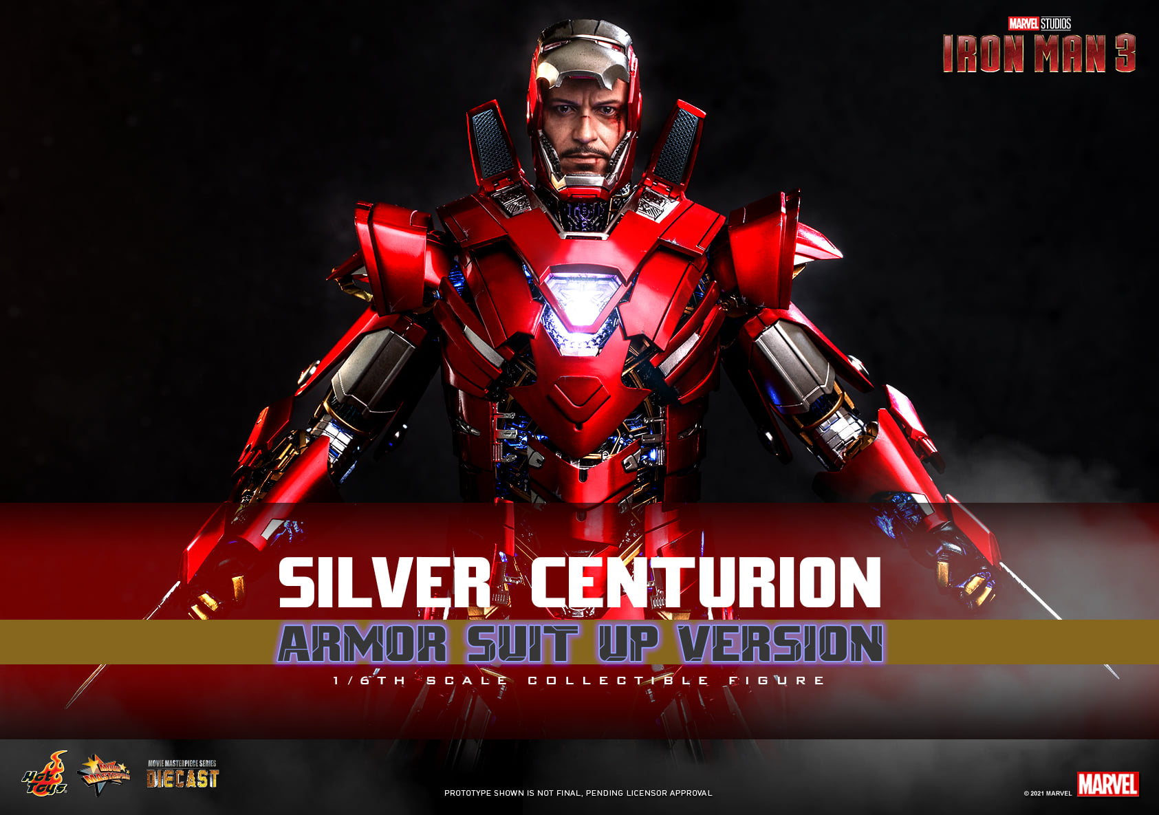 Hot Toys Marvel Iron Man Silver Centurion Diecast Figure MMS618D43
